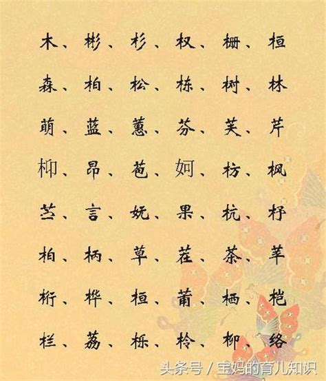 五行属木的字有哪些字女孩用_适合女孩属木的字,第12张