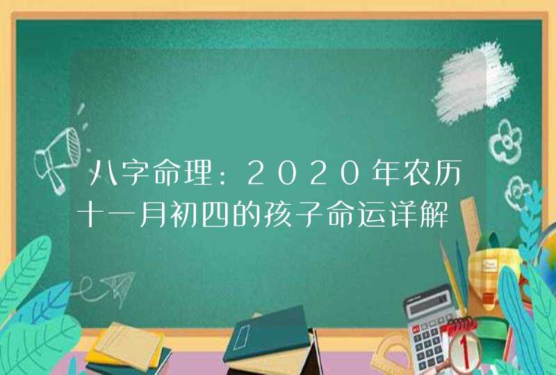 八字命理:2020年农历十一月初四的孩子命运详解,第1张