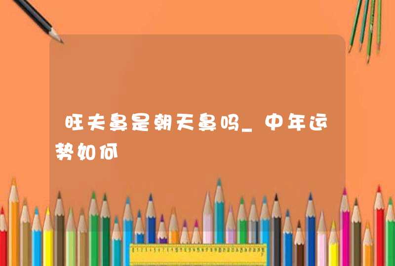 旺夫鼻是朝天鼻吗_中年运势如何,第1张