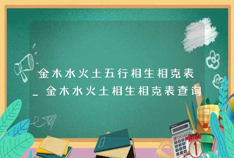 金木水火土五行相生相克表_金木水火土相生相克表查询,第1张