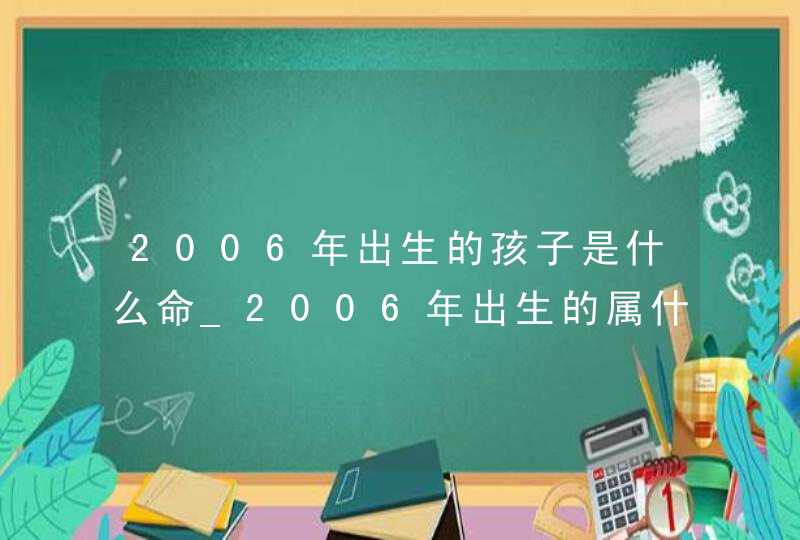 2006年出生的孩子是什么命_2006年出生的属什么,第1张