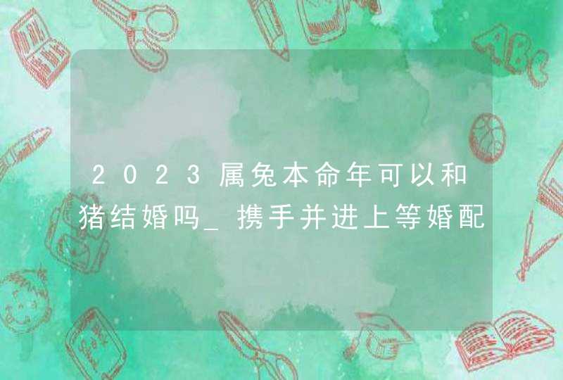 2023属兔本命年可以和猪结婚吗_携手并进上等婚配,第1张