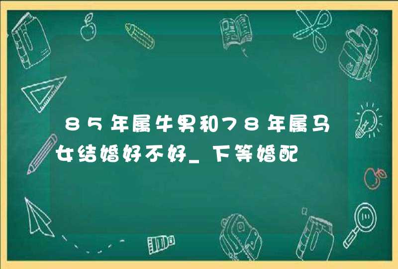 85年属牛男和78年属马女结婚好不好_下等婚配,第1张